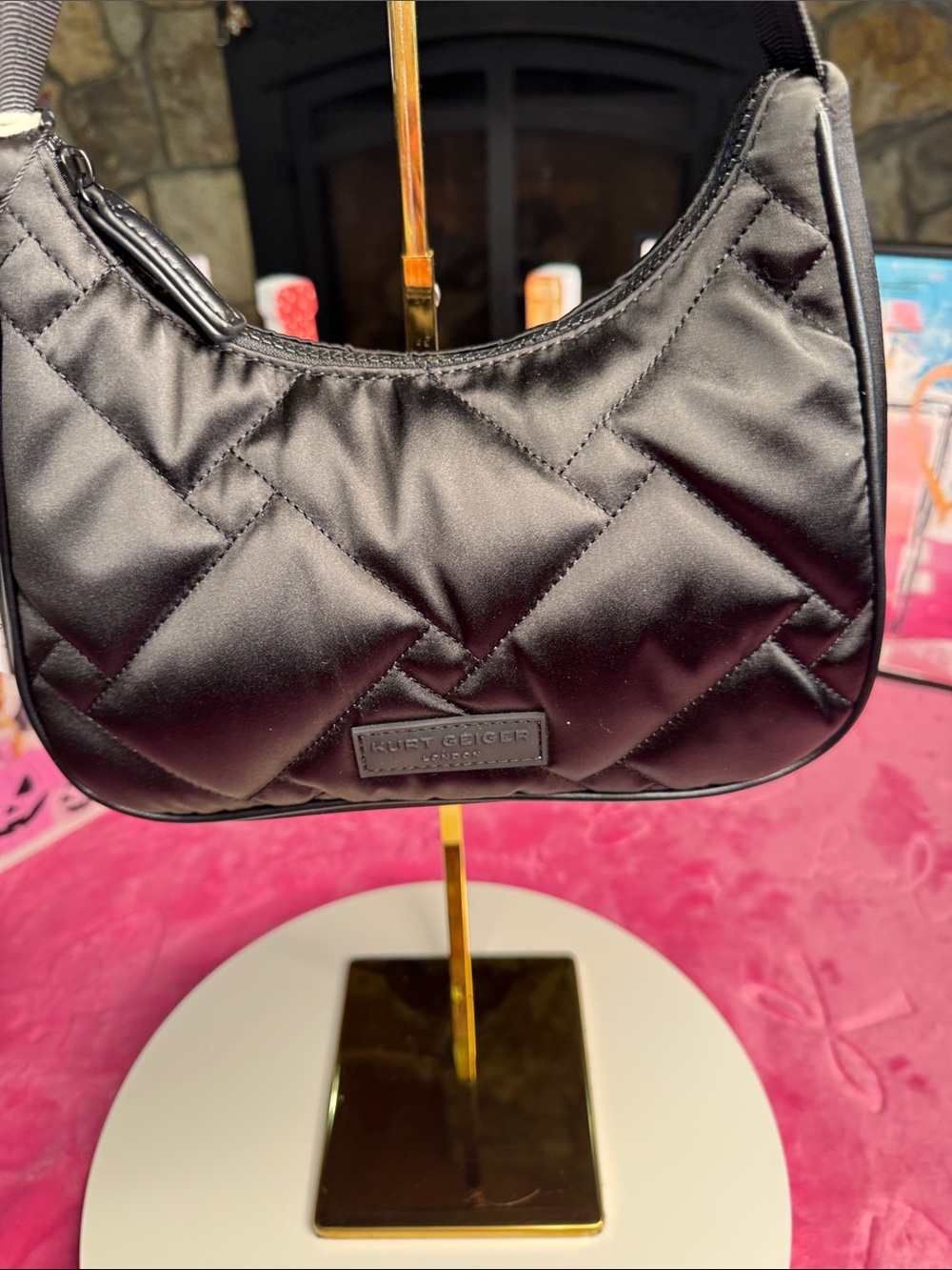 Kurt Geiger NWT Quilted Recycled Nylon Hobo • Black • 10x6x3 - Picture 3 of 15